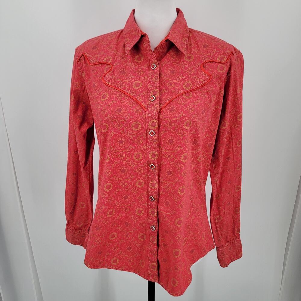 Wrangler Red Paisley Western Button-Down Shirt
